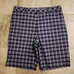 Walter Hagen Plaid Flat Front Golf Shorts